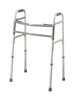 Medline Adult Bariatric Folding Walker, 2 Button, 500 lb. Capacity, Extra Wide