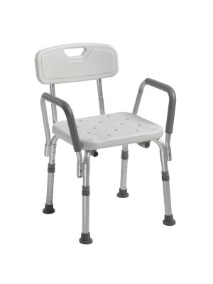 Bath Bench drive™ Padded Removable Arms Aluminum Frame With Backrest 16 Inch Seat Width