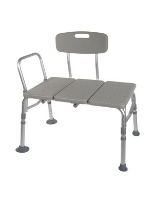 Drive Knocked Down Bath Transfer Bench Arm Rail 17-1/2 to 21-1/2 Inch Seat Height 400 lbs. Weight Capacity