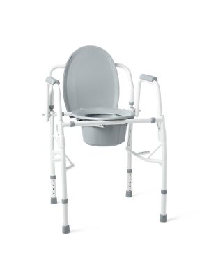 Medline Steel Drop Arm Commode, Plain