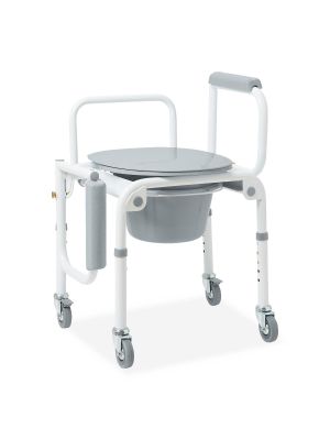 Medline Padded Steel Drop Arm Commode, 300 lb. Weight Capacity