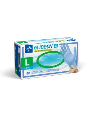 Medline Glide-On 4G Vinyl Exam Gloves with Chemotherapy Protection