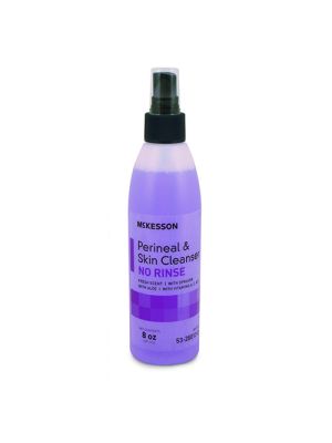 Rinse-Free Perineal Wash McKesson Liquid 8 oz. Pump Bottle Fresh Scent, Case