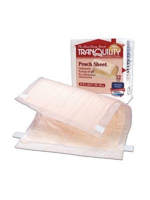 Tranquility® Peach Sheet Underpad - 21.5x32.5 - Heavy Absorbency