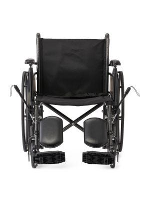 Medline Guardian K2 Basic Wheelchair with Padded Leg Supports, Full-Length Height-Adjustable Arms and Elevating Leg Rest