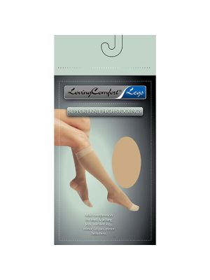 Compression Stocking Loving Comfort® Knee High Large Beige Closed Toe