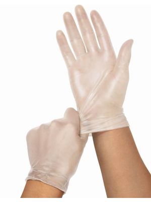 Medline Powder-Free Clear Vinyl Exam Gloves by Basic Medical Industries