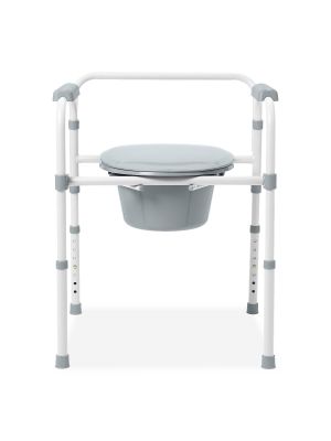 Medline Steel Elongated Folding Bedside Commode 3-in-1 case