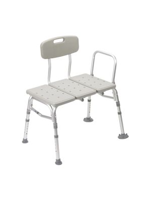Drive Knocked Down Bath Transfer Bench Removable Arm Rail 17-1/2 to 22-1/2 Inch Seat Height 400 lbs. Weight Capacity