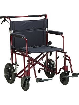 Drive™ Transport Wheelchair, 450 lbs. Weight Capacity, Full Length, Fixed Height