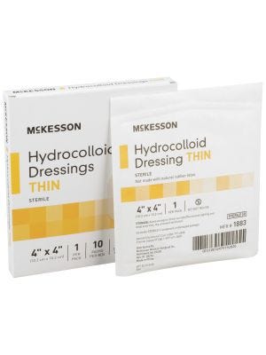 Hydrocolloid Dressing McKesson 4 X 4 Inch Square Sterile