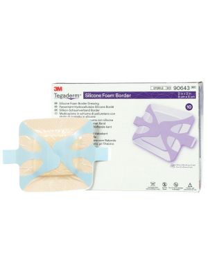 Silicone Foam Dressing 3M™ Tegaderm™ Square Silicone Adhesive with Border Sterile