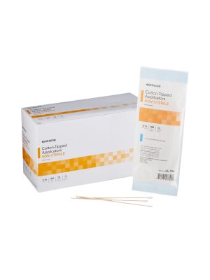 Swabstick McKesson Cotton Tip Wood Shaft 6 Inch NonSterile 100 per Pack