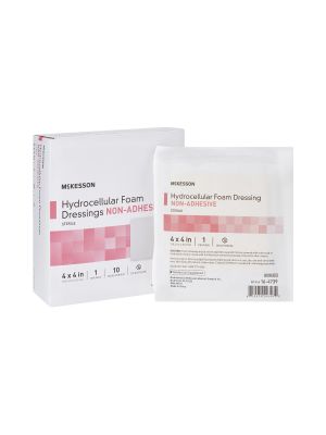 Foam Dressing McKesson 4 X 4 Inch Square Non-Adhesive without Border Sterile